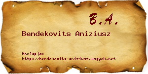 Bendekovits Aniziusz névjegykártya
